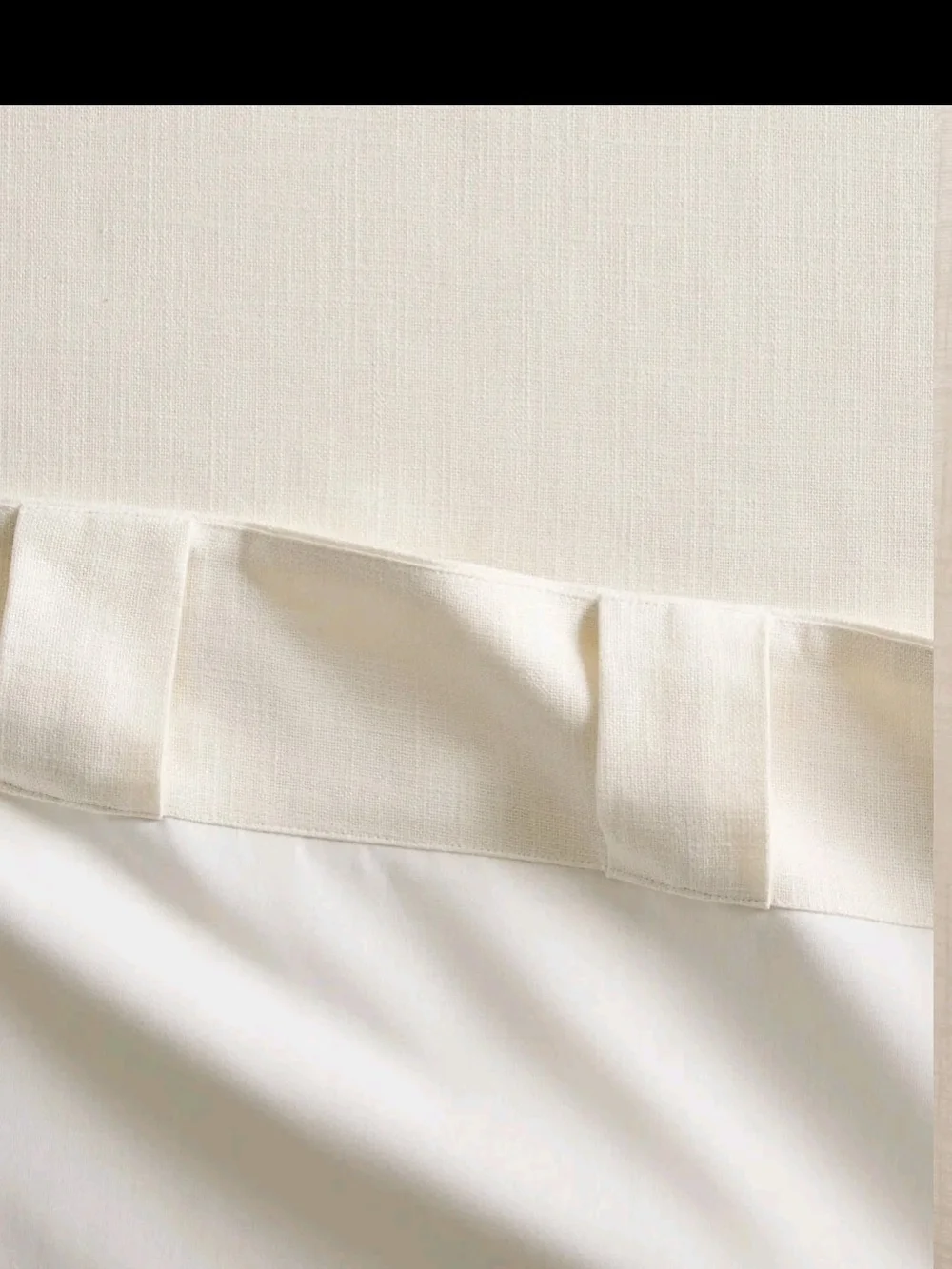 Quince Set Of 2 Ivory Oat Piped Edge Cotton Curtain 48 X 108” Light Filtering